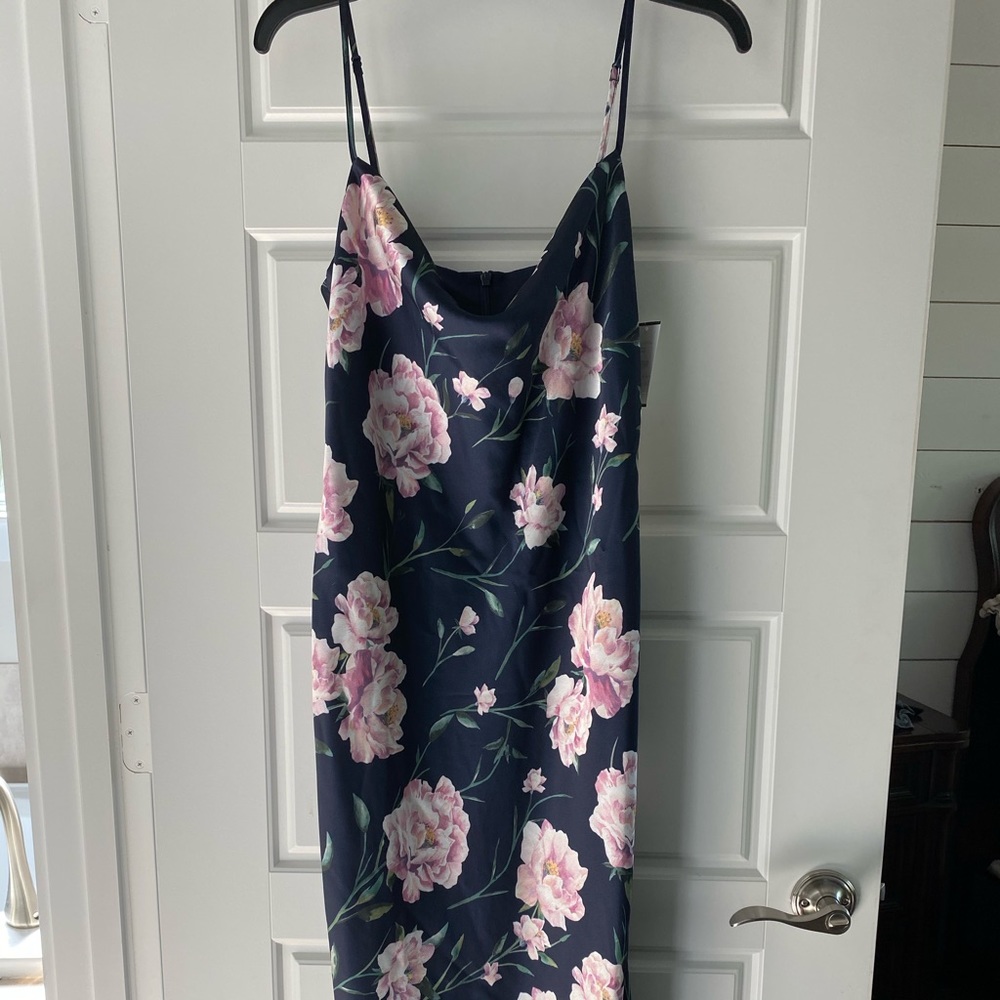 Midnight Gardenia spaghetti strap dress
